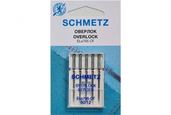 Иглы Schmetz для оверлока ELx705 CF №80, 5 шт в Жигулевске
